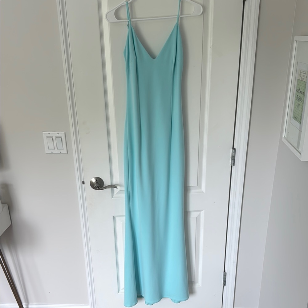 Clearance - Katie May Blue Spaghetti Strap Slip Maxi Dress from Revolve